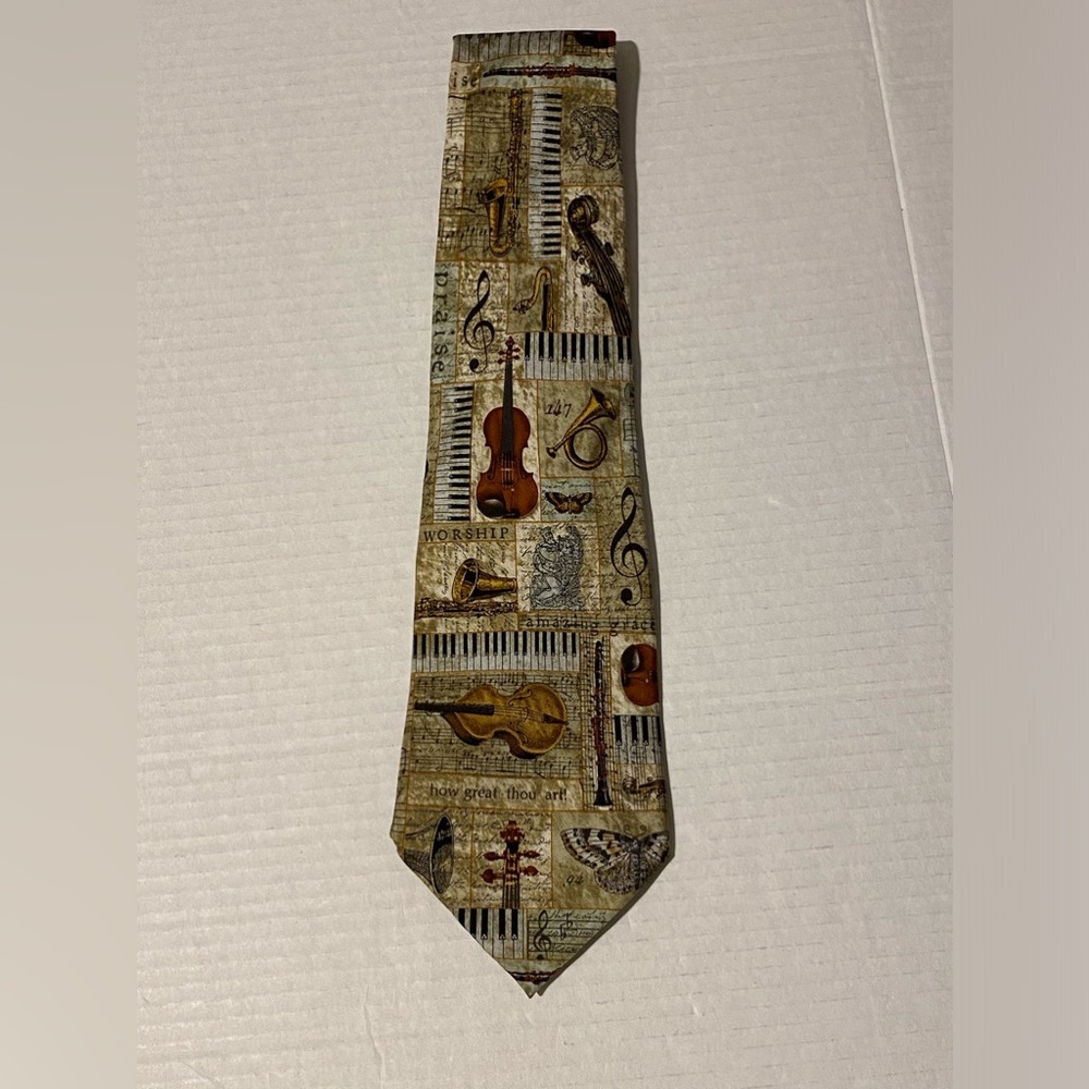 Eagle Neckwear men’s Praise and Worship instruments silk tie